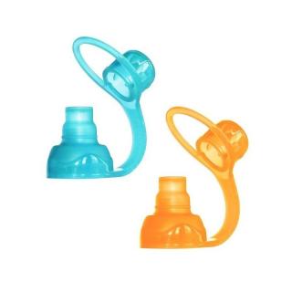 Topmark ChooMee SoftSip 2 PACK Aqua/Orange Uniwersalny ustnik silikonowy do saszetek pokarmowych opakowanie podróżne