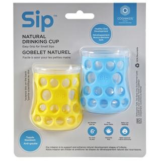 Topmark CogniKids Sip® sensoryczne kubeczki kognitywne do nauki picia dla niemowląt SKY BLUE/SUNSHINE 2 szt