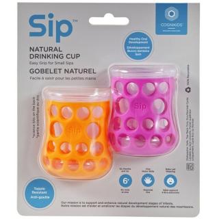 Topmark CogniKids Sip® sensoryczne kubeczki kognitywne do nauki picia dla niemowląt TENGERIN/FLAMINGO 2 szt