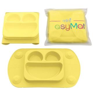 Topmark EasyTots silikonowy talerzyk trójdzielny z matą i lunchbox EasyMat Mini 2in1 BUTTER