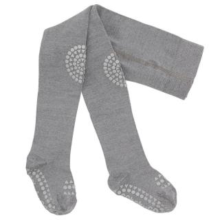 Topmark GoBabyGo antypoślizgowe rajstopy do raczkowania i nauki chodzenia WOOL Grey Melange 12 m+