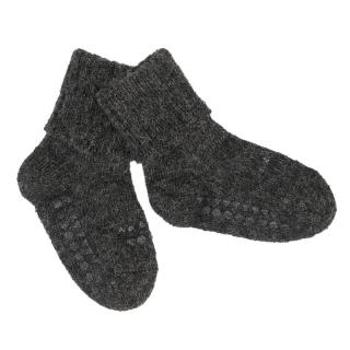 Topmark GoBabyGo antypoślizgowe skarpetki do nauki chodzenia ALPACA Dark Grey Melange 12 m+