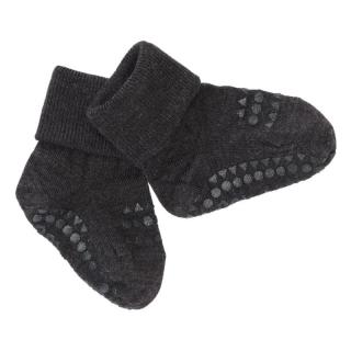 Topmark GoBabyGo antypoślizgowe skarpetki do nauki chodzenia WOOL Dark Grey Melange 12 m+