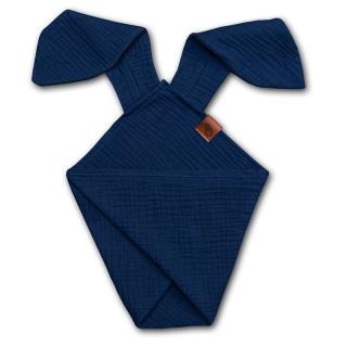 Topmark Hi Little One pieluszka doudou z zapachem mamy BIO bawełna BUNNY Navy