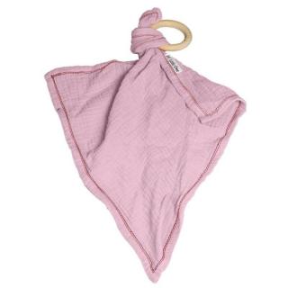 Topmark Hi Little One - Przytulanka dou dou z gryzakiem z organicznej BIO bawełny Baby Pink Dark