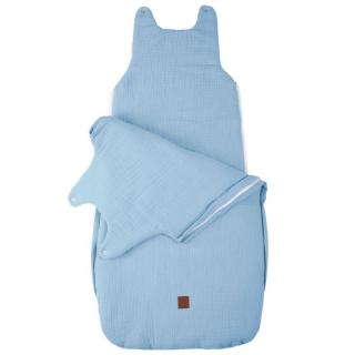 Topmark Hi Little One śpiworek dla Niemowlaka muślin TOG 3,0 ONE BAG Baby Blue roz M