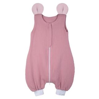 Topmark Hi Little One śpiworek do spania z nogawkami dla Niemowlaka TOG 1,0 BIO muślin MOUSE Baby Pink/Blush roz M