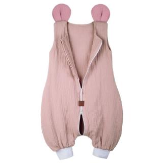 Topmark Hi Little One śpiworek do spania z nogawkami dla Niemowlaka TOG 1,0 BIO muślin MOUSE Blush/Baby Pink roz M