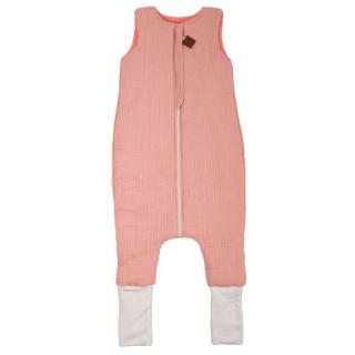 Topmark Hi Little One śpiworek dwustronny z nogawkami TOG 1,5 BIO muślin SLIM BAG BABY PINK/CORAL roz M