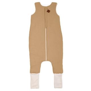 Topmark Hi Little One śpiworek dwustronny z nogawkami TOG 1,5 BIO muślin SLIM BAG BEIGE/WHITE roz M