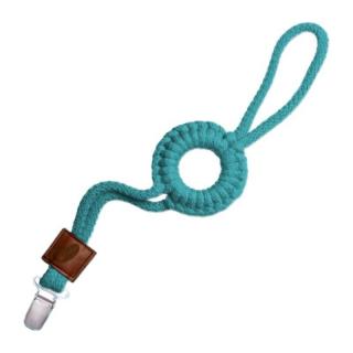 Topmark Hi Little One - sznurkowa zawieszka z kółkiem do smoczka Pacifier holder with RING Dark Teal