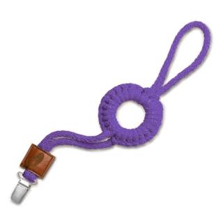 Topmark Hi Little One - sznurkowa zawieszka z kółkiem do smoczka Pacifier holder with RING Lavender