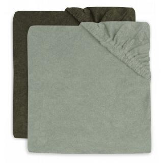 Topmark Jollein pokrowce na przewijak materac 50 x 70 cm 2 szt FROTTE Ash Green/Leaf Green