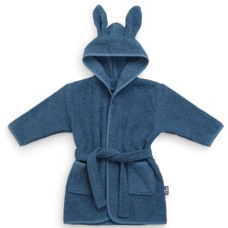 Topmark Jollein szlafroczek dziecięcy z kapturem 3-4 lata Króliczek RABBIT FROTTE Jeans Blue