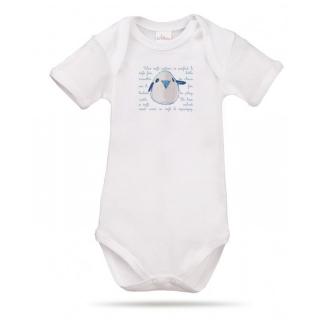 Topmark Lait Baby Organic Body Short Sleeve Tweet the Bird Blue 3 m+