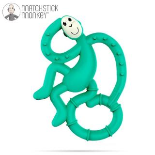 Topmark Matchstick Monkey Mini gryzak silikonowy sensoryczny ze szczoteczką Green