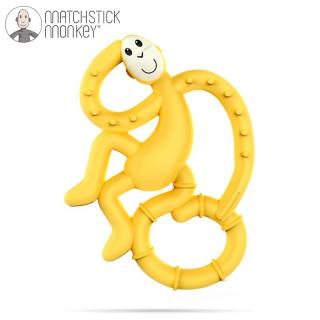 Topmark Matchstick Monkey Mini gryzak silikonowy sensoryczny ze szczoteczką Yellow