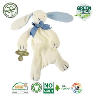 Topmark Maud N Lil Opiekun smoczka z organicznej BIO bawełny GOTS Oscar The Bunny Comforter 2in1