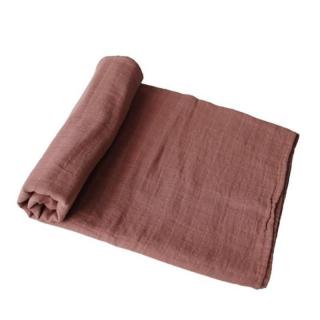 Topmark Mushie - otulacz kocyk letni 100% organic cotton Cognac 120 x 120