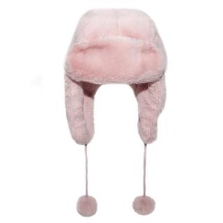 Topmark Rockahula Kids czapka zimowa futerko dla dziewczynki Teddy Fur Dusky Pink 3-6 lat