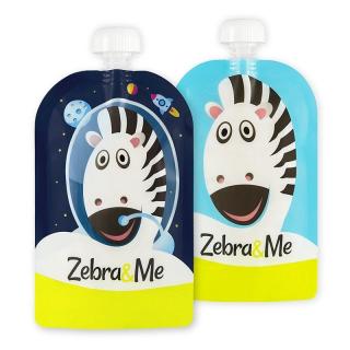 Zebra  Me saszetki tubki do karmienia wielorazowe 2 szt ASTRO Mimisia.pl
