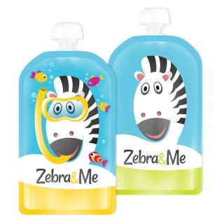 Zebra  Me saszetki tubki do karmienia wielorazowe 2 szt DIVER Mimisia.pl