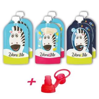 Zebra  Me saszetki tubki do karmienia wielorazowe 6 szt Mimisia.pl