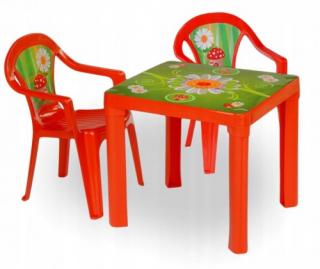 Mebelki dla Dzieci dwa krzesła stolik dom i ogród