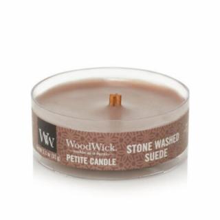 WoodWick Świeca Petite - Stone Washed Suede