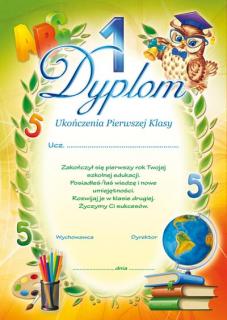 Dyplom Ukończenia Klasy Pierwszej