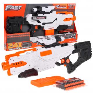 Duży Karabin Fast Pioneer dla dzieci 8+ Celownik + Magazynek + 24 Piankowych Pociski