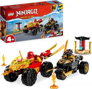 Lego NINJAGO Bitwa samochodowo-motocyklowa między Kaiem a Rasem 71789