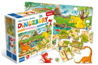 Maxi puzzle 24el. Dinozaury z dziurką Gra Logiczna GRANNA 00441
