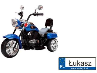 Motorek Chopper dla dzieci z oparciem niebieski  TR1501