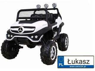 Pojazd Na Akumulator Mercedes Benz Unimog Biały JL199