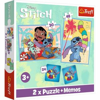 Puzzle 2w1 + memos Lilo  Stitch, Wesoły Dzień 93585