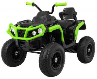 Quad na akumulator ATV Pompowane koła Czarno-zielony BDM0906.AIR