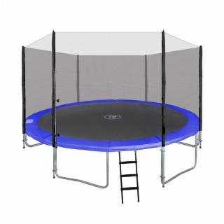 Trampolina Ogrodowa 14Ft 427 cm z Siatką i Drabinką Niebieska