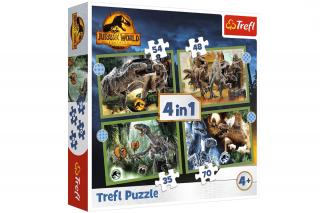 Trefl Puzzle 4w1 Groźne dinozaury 34607