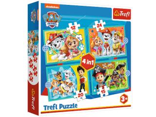 Trefl Puzzle 4w1 Wesoła Ekipa Psiego Patrolu 34346