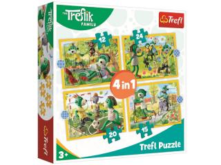Trefl Puzzle 4w1 Wspólne Zabawy Treflików. Rodzina Treflików 34358