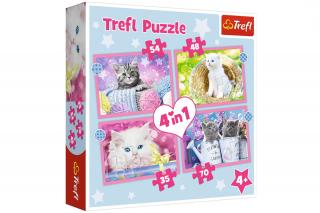 Trefl Puzzle 4w1 Zabawne kotki 34396