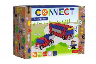 Zestaw Klocków Konstrukcyjnych Connect 2w1 Autobus Auto z Naczepą Trefl 61973