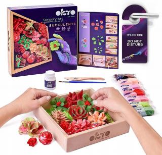 Zestaw Kreatywny Obraz 3D Kwiaty Masa Plastyczna Sensory Art OKTO 10011