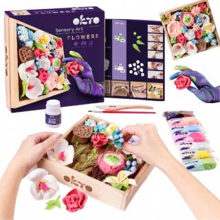 Zestaw Kreatywny Obraz 3D Kwiaty Masa Plastyczna Sensory Art OKTO 10014