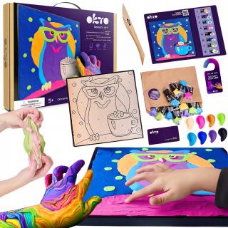 Zestaw Kreatywny Obraz 3D Sowa Masa Plastyczna Sensory Art OKTO 20003