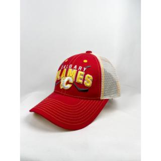 Calgary Flames dziecięca czapka baseballowa Core Lockup Trucker Snapb