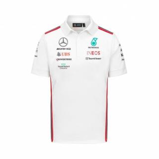 Mercedes AMG Petronas męska koszulka polo official white F1 Team 2023