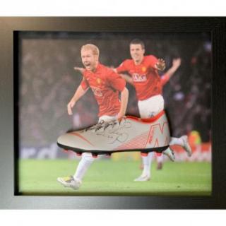 Słynni piłkarze kicker w ramce Scholes Signed Boot (Framed)