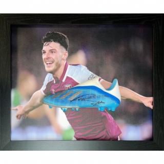 Słynni piłkarze kicker w ramce West Ham United FC Rice Signed Boot (F